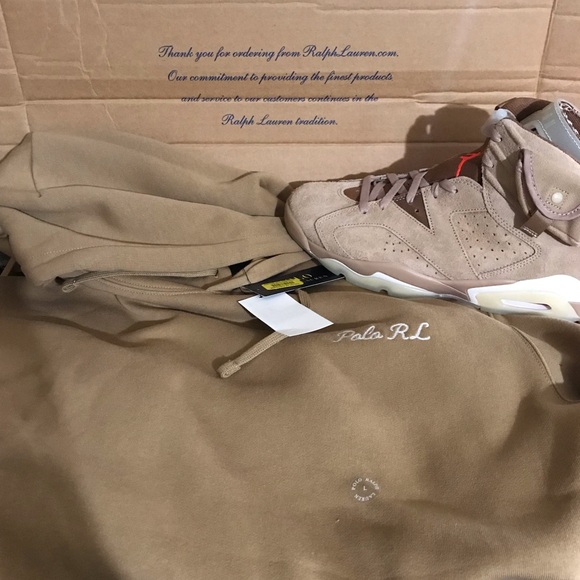 Polo Ralph Lauren Tan Polo Bear Hoodie Size L & XL - Picture 3 of 9